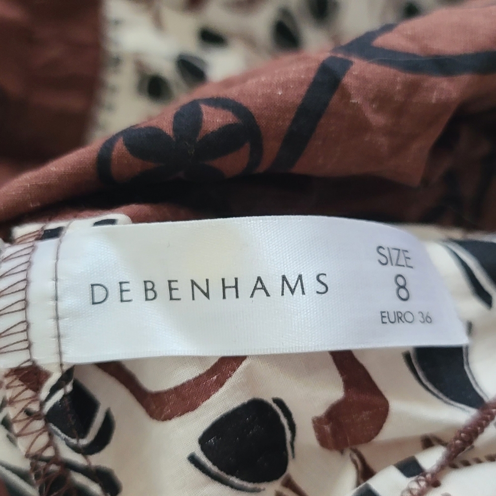 Debenhams Red herring  printed Cotton dress US 4 - Picture 9 of 11